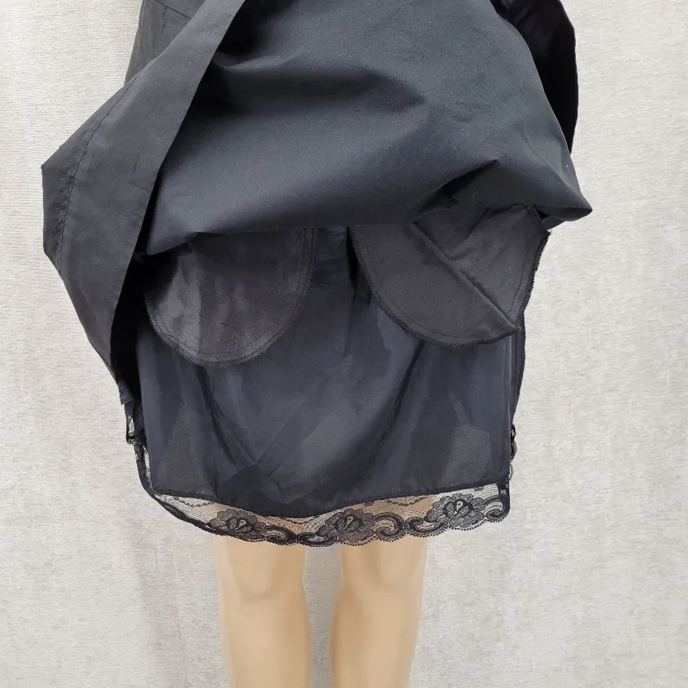 Trina Turk Silk Crepe Black A-Line Pleated Midi Skirt Bow Ties Waist Pockets